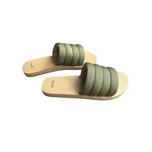 Sanuk Women’s Puff n Slide Sandals Size 11 Olive Green